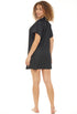 BUTTON FRONT DRESS WITH POCKETS - WAFFLE